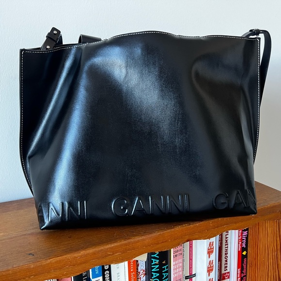 Ganni Handbags - GANNI Recycled Leather East West Tote